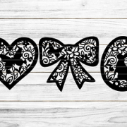 Deko Herz Schleife Ei Plotterdatei SVG DXF